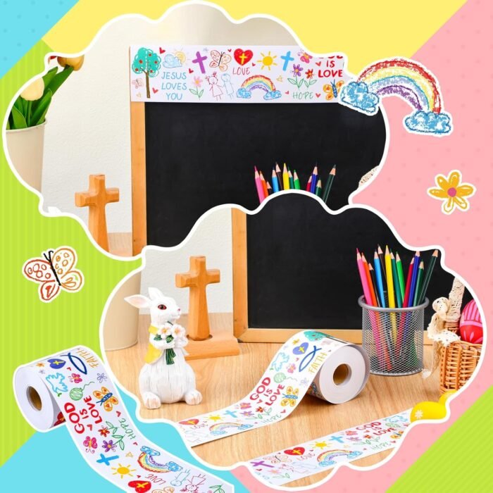 Supervitae 68.9 ft Christian Bulletin Board Border Set God is Love Kid-Drawn Chr... - Image 4