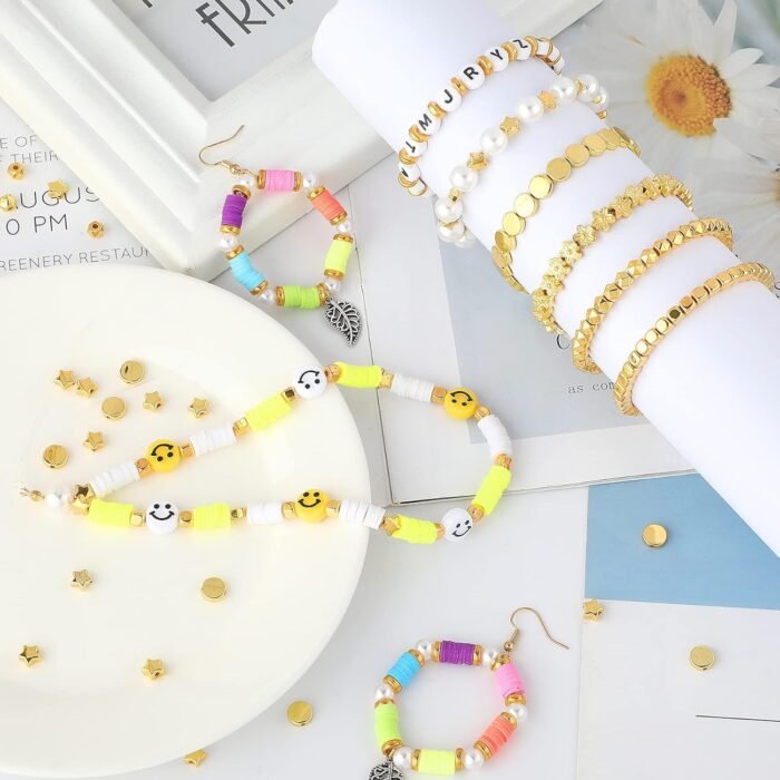 1500Pcs 10 Styles Gold Spacer Beads Assorted Jewelry Making Loose Beads for DIY ... - Image 6