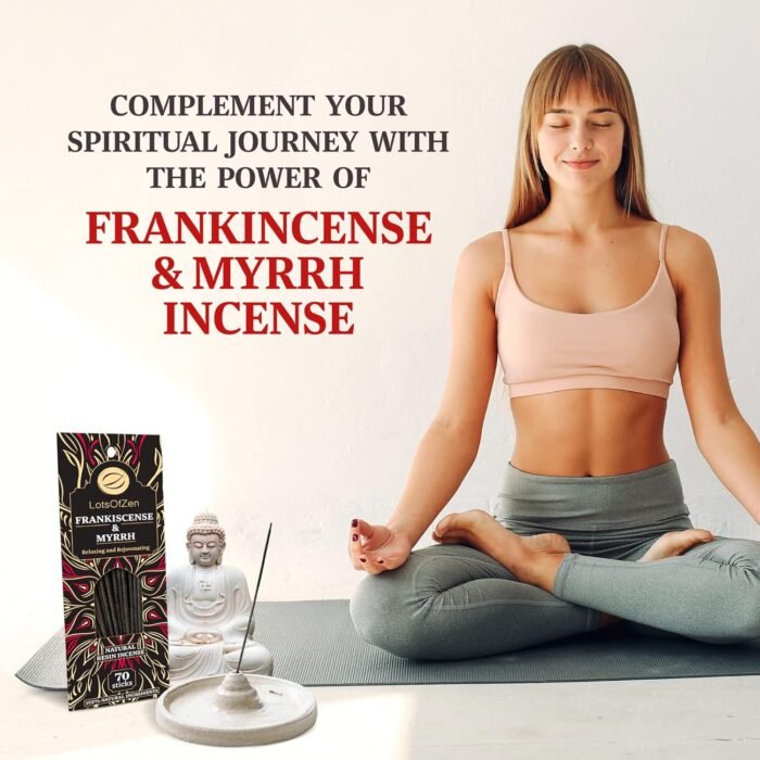 Frankincense and Myrrh Incense Sticks Smudge Kit (70 pcs) — 1-Hour Burning Spiri... - Image 3