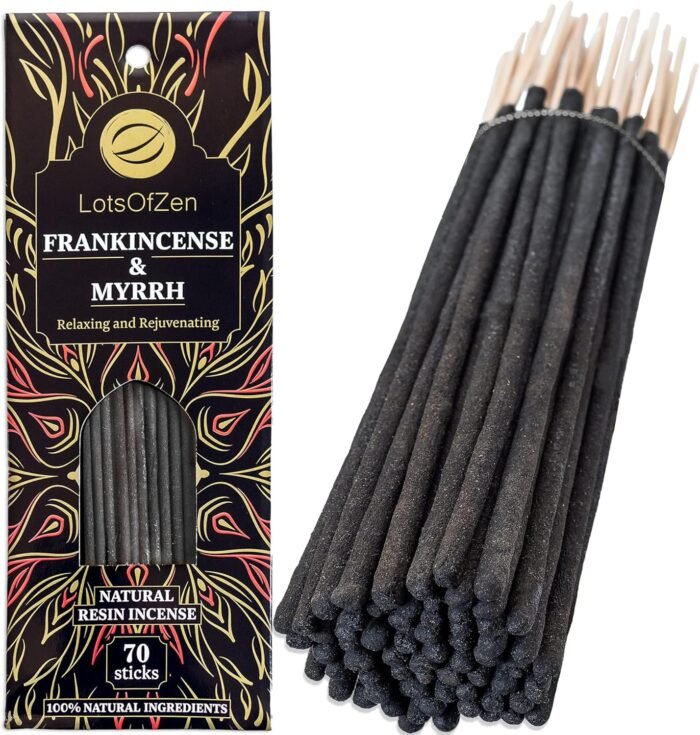 Frankincense and Myrrh Incense Sticks Smudge Kit (70 pcs) — 1-Hour Burning Spiri... - Image 6