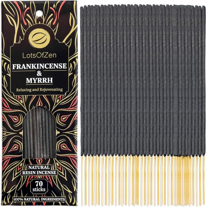 Frankincense and Myrrh Incense Sticks Smudge Kit (70 pcs) — 1-Hour Burning Spiri... - Image 7
