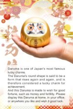 Golden Feng Shui Decor, Daruma Doll for Money Fortune and Prosperity, Blessed at... - Image 3