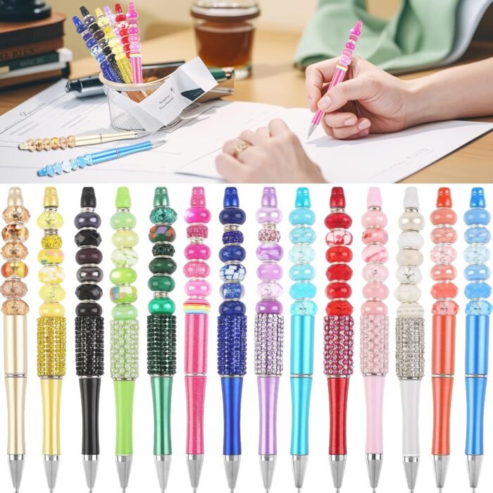 Large Hole European Beads for Pens - 100 Pieces Dark Green Assorted Fairy Wand G... - Image 4