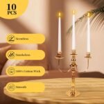 KONNI 0.87×10 Inch White Taper Candles, Unscented and Smokeless Tall Candlestick... - Image 3
