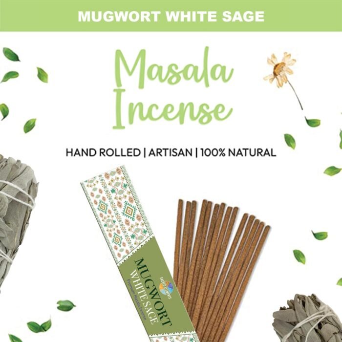 White Sage Incense with Mugwort- Natural Mugwort Magic Herb to Soothe Nerves & I... - Image 3