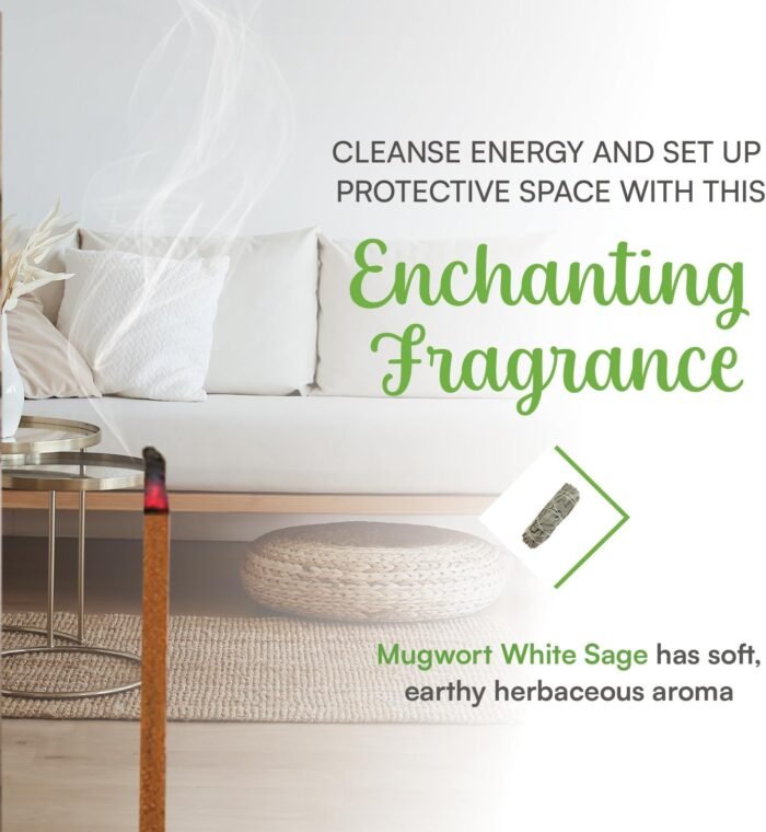 White Sage Incense with Mugwort- Natural Mugwort Magic Herb to Soothe Nerves & I... - Image 6