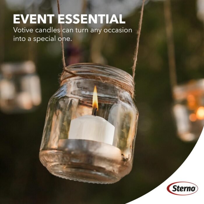 Sterno 72-Pack Votive Candles Bulk Pack - Long Lasting Tea Lights, Burns Up to 1... - Image 4
