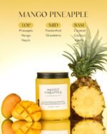 M&SENSE Mango Pineapple Tropical Scented Candle, 19.4oz Non Toxic Natural Soy Wa... - Image 3