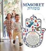 MASORET Epoxy Hamsa English Home Blessing 7.5" with Red Pomegranates Motif - Goo... - Image 4