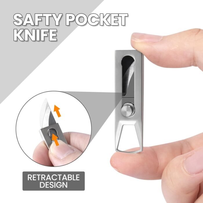 Small Keychain Knife, 2pcs Mini Keychain Box Cutter, Tiny Pocket Knives with Sta... - Image 4