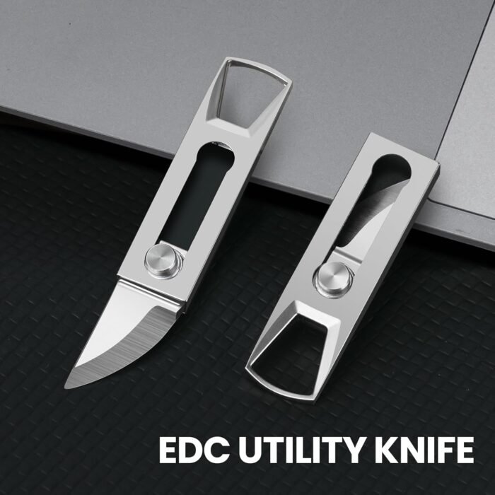 Small Keychain Knife, 2pcs Mini Keychain Box Cutter, Tiny Pocket Knives with Sta... - Image 5