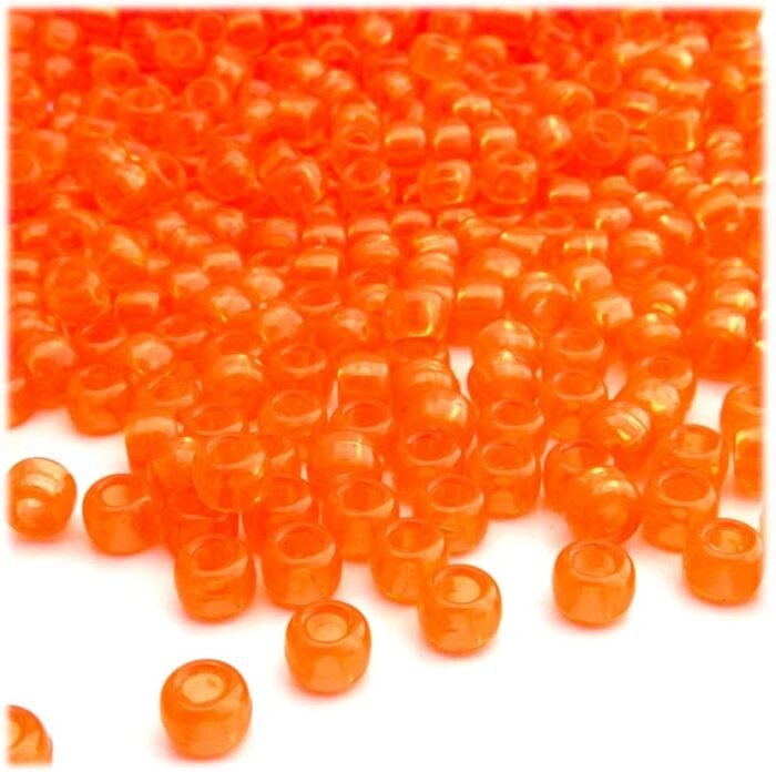 The Crafts Outlet 100pc Plastic Round Transparent Pony Beads 6x9mm Emerald Green... - Image 5