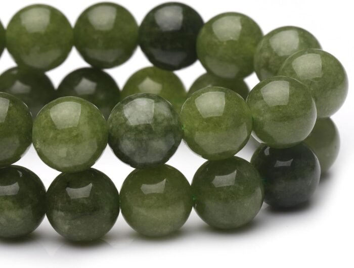 8mm Natural Stone Beads for Jewelry Making,Green Jade Polished Smooth Round Gems... - Image 3