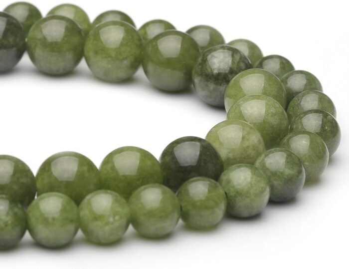 8mm Natural Stone Beads for Jewelry Making,Green Jade Polished Smooth Round Gems... - Image 4