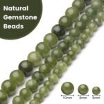 8mm Natural Stone Beads for Jewelry Making,Green Jade Polished Smooth Round Gems... - Image 5