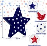 4th of July Table Decorations 3 PCS, Fourth of July Red White Blue Wooden Star D... - Image 4
