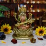 Hindu Goddess Saraswati Idol - 6.5" H Knowledge, Music, Arts Goddess Sarswati St... - Image 4