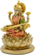Hindu Goddess Saraswati Idol - 6.5" H Knowledge, Music, Arts Goddess Sarswati St... - Image 9