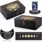 Juexica Tarot Card Holder Wooden Place Card Holder Stand Set Tarot Box Case Read... - Image 3