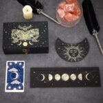 Juexica Tarot Card Holder Wooden Place Card Holder Stand Set Tarot Box Case Read... - Image 5