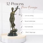 Blind Lady Justice Statue-Solid Bronze Themis Goddess of Justice Sculpture -Natu... - Image 3