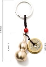Feng Shui Coins with Brass Calabash Wu Lou Key Chain for Longevity Travel Safely... - Image 4