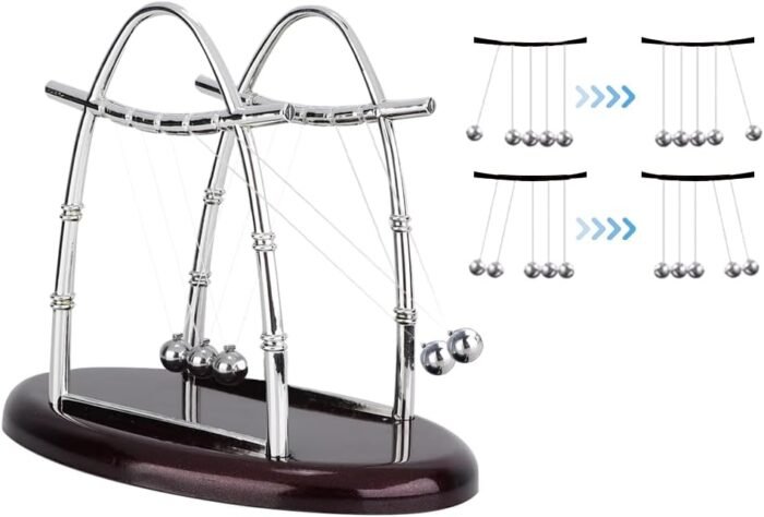 Newtons Cradle, Balance Balls Pendulum Swinging Kinetic Motion Desk Science Phys... - Image 3