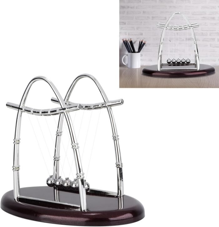 Newtons Cradle, Balance Balls Pendulum Swinging Kinetic Motion Desk Science Phys... - Image 10