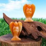 YATOJUZI 2" Red Aventurine Angel Decors Natural Healing Crystals Polished Carved... - Image 3