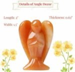 YATOJUZI 2" Red Aventurine Angel Decors Natural Healing Crystals Polished Carved... - Image 4