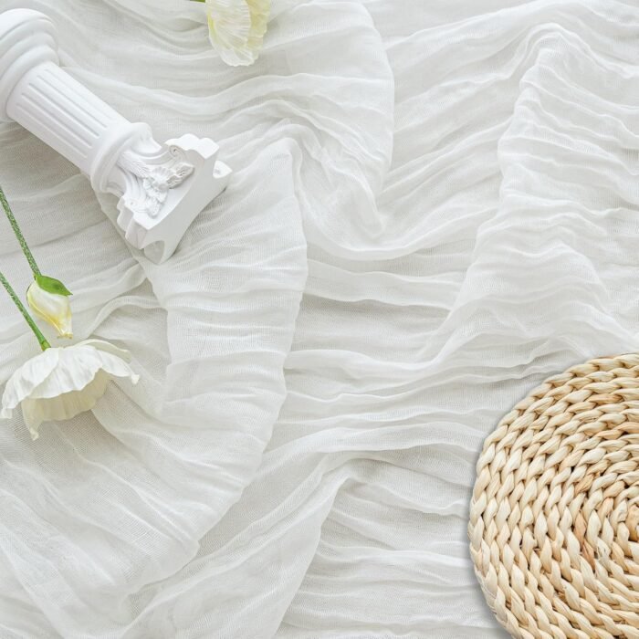 White Cream Cheesecloth Table Runner Decor 10ft Boho Gauze Rustic Spring Cheese ... - Image 4