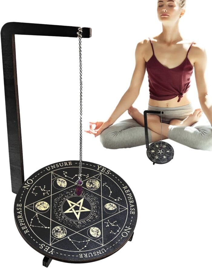 Pendulum Display Stand - Aesthetic Witchy Decor | Wooden Pendulum Altar Board | ... - Image 4