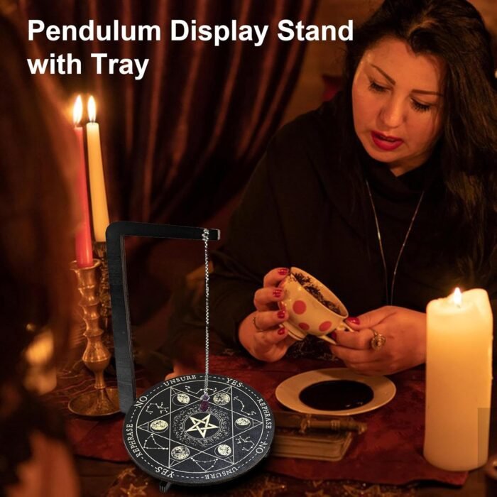 Pendulum Display Stand - Aesthetic Witchy Decor | Wooden Pendulum Altar Board | ... - Image 9