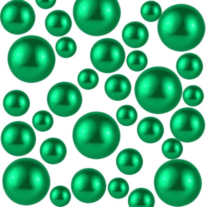 300Pcs No Hole Faux Beads, Green Mix Vase Filler for Centerpieces Vases, Table S... - Image 2