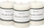 3x4 Inch White Pillar Candles - Set of 3, Hand-Poured Unscented, Long Burning, S... - Image 2
