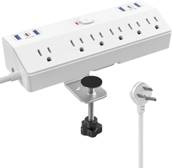 40W Fast Charging Station, Desk Clamp Power Strip, JXGUCAT Removable Desk Clamp ... - Image 2