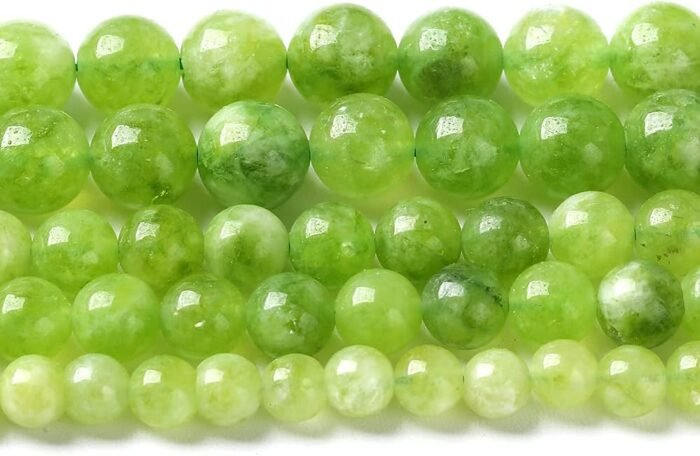 45pcs 8mm Natural Peridot Green Lace Jades Beads Round Loose Spacer Beads for Je... - Image 2