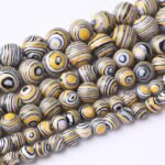 48PCS 8MM Yellow Malachite Beads Stone Beads Energy Healing Beads for DIY Jewelr... - Image 2