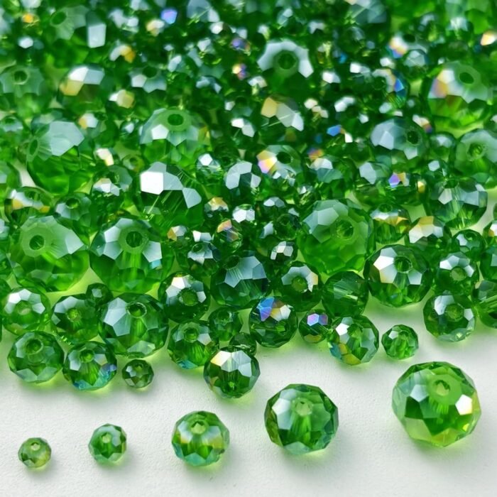 600pcs Crystal Glass Beads 3mm 4mm 6mm 8mm 10mm Rondelle Faceted Crystal Beads S... - Image 2