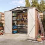 Aoxun 6'x4' Outdoor Storage Shed with Base Galvanized Steel Metal Garden Shed fo... - Image 2