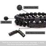Blak Obsidian Bracelet, Handmade Beaded 8MM Crystal Beads,Adjustable Stretch Bra... - Image 2