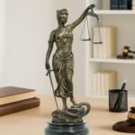 Blind Lady Justice Statue-Solid Bronze Themis Goddess of Justice Sculpture -Natu... - Image 2