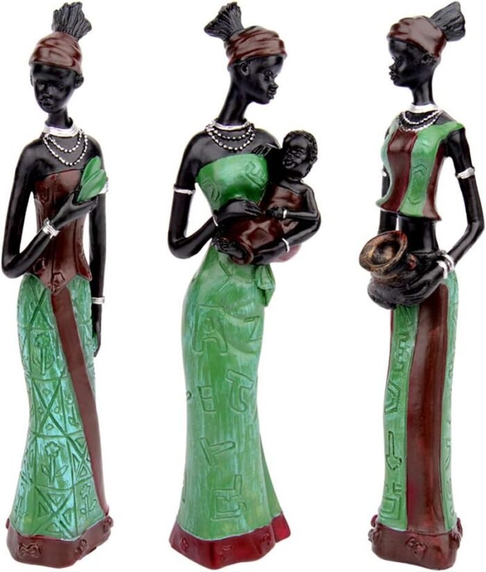 CYYKDA 3PACK Vintage African Statue. Hand Sculpture African American Figurines. ... - Image 2