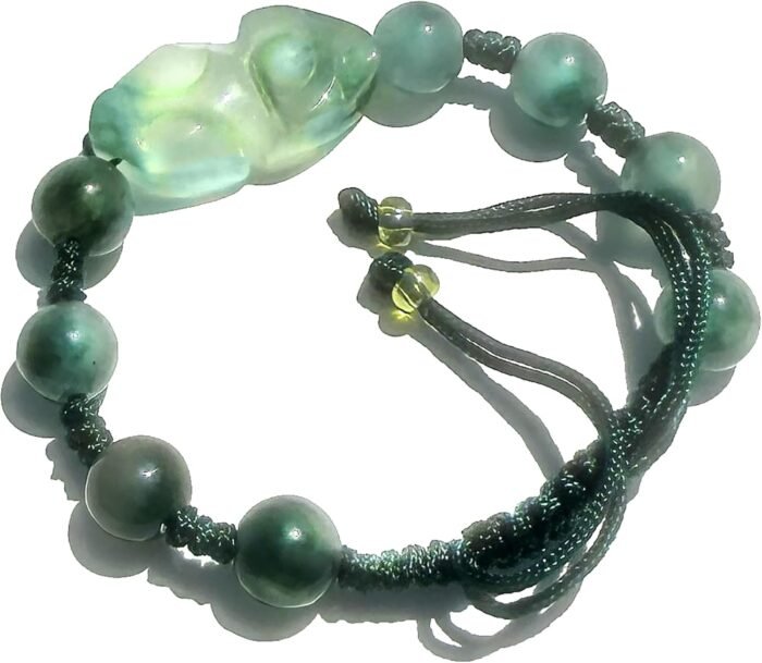 Double Lucky Protection & Love Dragon Bracelet Amulets - Green & Pink Crystals B... - Image 2