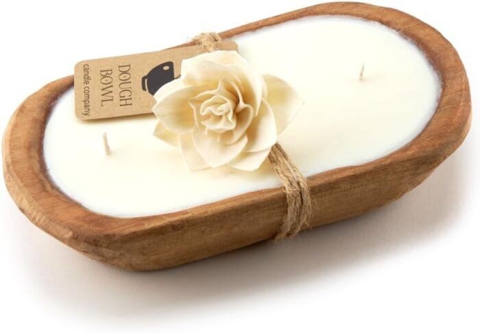 Dough Bowl Candle Co. Gardenia Tuberose Soy Candle - 3 Wick Rustic Farmhouse Cof... - Image 2