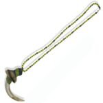 Eleke de Orunmila (Orula) - Green & Yellow Beads with Tooth & Gold Accents Yorub... - Image 2