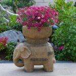 Elephant Statue Large Planter - Double Side Elephant Outdoor Statues Large Garde... - Image 2