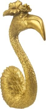 Gold Animal Heads Sculptures Wall Art - Resin Faux Flamingo for Home Wall Decor,... - Image 2