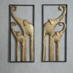 HKaikzo Set of 2 Elephant Wall Decor, African Wall Decor, Gold Elephant Wall Art... - Image 2