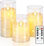 Homemory Flickering Flameless Candles with String Lights, Battery Operated Candl... - Image 2
